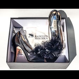 Badgley Mischka Kiwi Open Toe Stilettos, Black